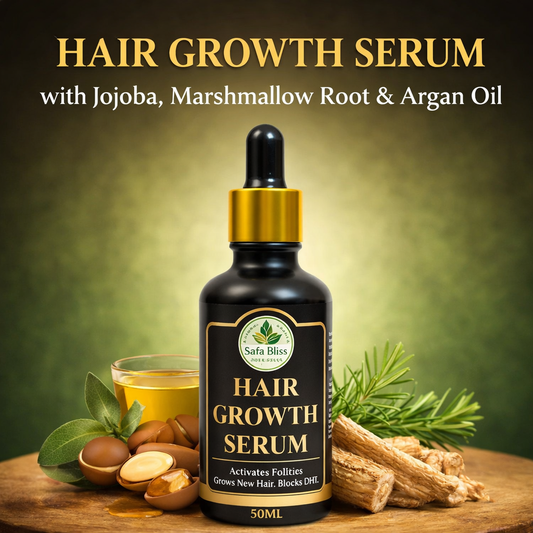 Safa Bliss Hair Growth Serum – Activates Follicles, Grows New Hair & Blocks DHT (50ml)